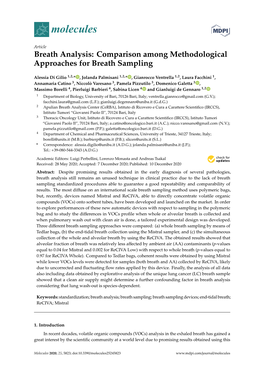 Breath Analysis: Comparison Among Methodological Approaches for Breath Sampling