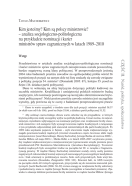 Kim Jesteśmy? Kim Są Polscy Ministrowie? – Analiza Socjologiczno-Politologiczna