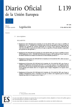 Diario Oficial L 139 De La Unión Europea