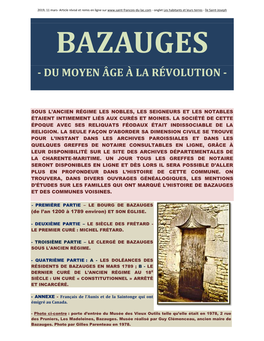 Bazauges - Du Moyen Âge À La Révolution