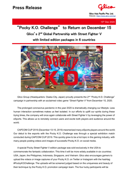 Press Release “Pocky KO Challenge”