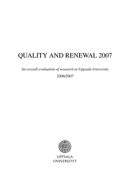 Quality and Renewal 2007