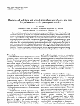 Daytime and Nighttime Mid-Latitude Ionospheric Disturbances and Their Delayed Occurrence After Geomagnetic Activity