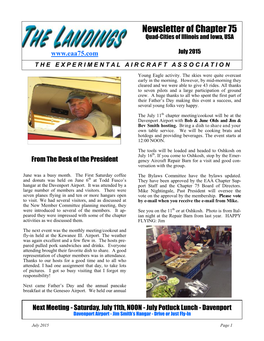 Newsletter of Chapter 75 Quad-Cities of Illinois and Iowa, USA