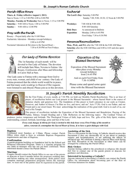 Our Lady of Fatima Devotion Exposition of The