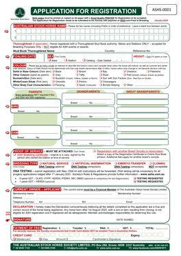 Application for Registration