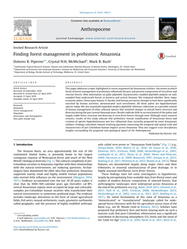 Finding Forest Management in Prehistoric Amazonia