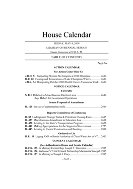 House Calendar