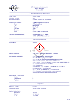 Material Safety Data Sheet