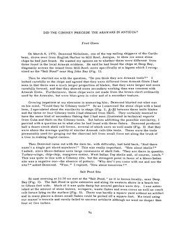 Did the Ciboney Precede the Arawaks in Antigua?