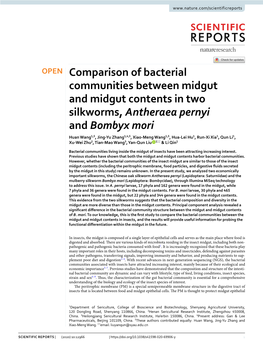 Comparison of Bacterial Communities Between Midgut and Midgut