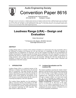 Audio Engineering Society Convention Paper 8616