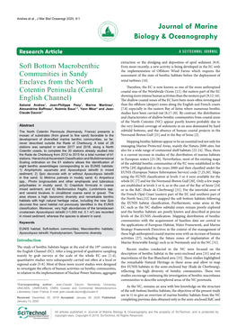 Soft Bottom Macrobenthic Communities in Sandy Enclaves from the North Cotentin Peninsula (Central English Channel)