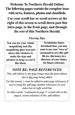 Issue of NORTHERN HERALD in .Pdf Format