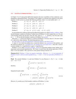 Section 11.1 Eigenvalue Problems for Y + Λy