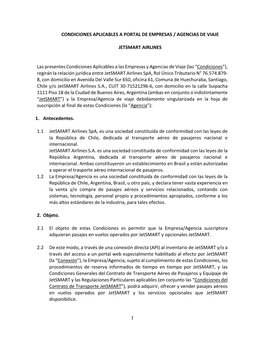 Condiciones Aplicables a Portal De Empresas / Agencias De Viaje