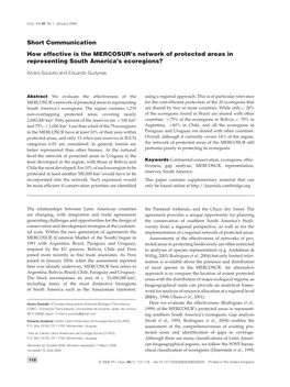 Short Communication How Effective Is the MERCOSUR's Network Of