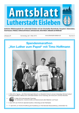 Spendenmarathon „Von Luther Zum Papst“ Mit Timo Hoffmann