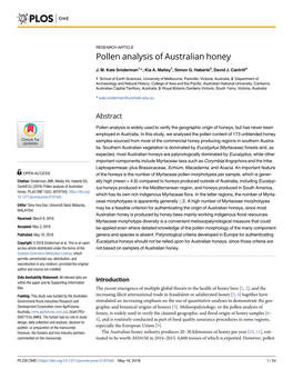 Pollen Analysis of Australian Honey