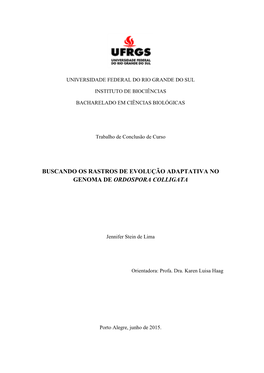 Buscando Os Rastros De Evolução Adaptativa No Genoma De Ordospora Colligata