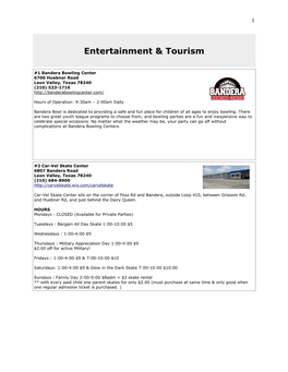 Entertainment & Tourism