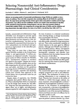 Selecting Nonsteroidal Anti-Inflammatory Drugs: J Am Board Fam Pract: First Published As 10.3122/Jabfm.2.4.257 on 1 October 1989