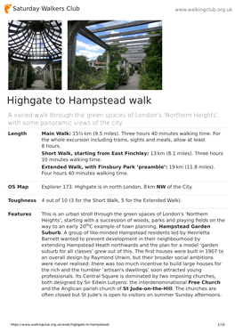 Highgate to Hampstead Walk