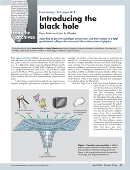 Introducing the Black Hole Remo Ruffini and John A