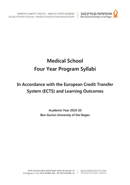Medical School Four Year Program Syllabi