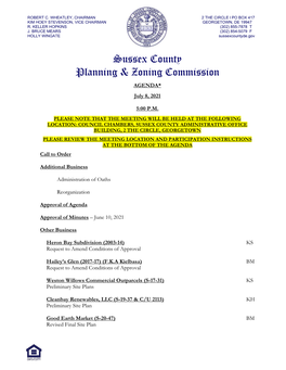 Sussex County Planning & Zoning Commission