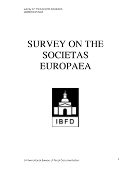 Survey on the Societas Europaea Septem Ber 2003