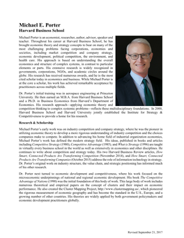 Download Michael Porter's Biography (Pdf)