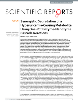 Synergistic Degradation of a Hyperuricemia-Causing Metabolite Using One-Pot Enzyme-Nanozyme Cascade Reactions