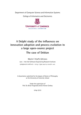A Delphi Study of the Influences on Innovation Adoption and Process