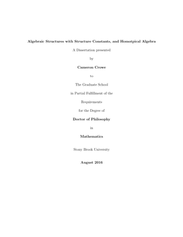 Algebraic Structures with Structure Constants, and Homotpical Algebra