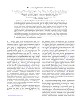 An Acoustic Platform for Twistronics