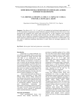 82 Some Behavioural Responses of Limicolaria