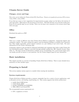Ubuntu Server Guide Basic Installation Preparing to Install