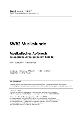 SWR2 Musikstunde