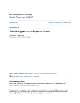 Sidelobe Suppression in Chirp Radar Systems
