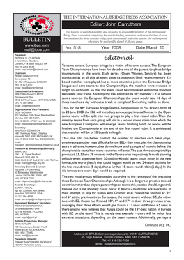 BULLETIN Editorial