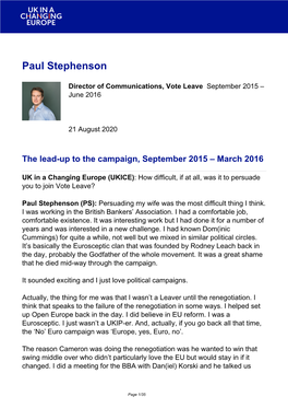 Paul Stephenson