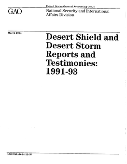 NSIAD-94-134W Desert Shield And