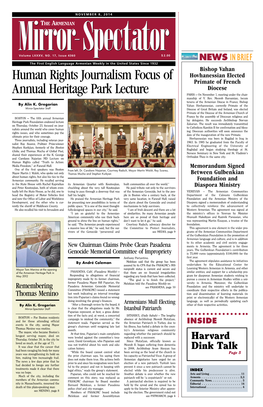 Human Rights Journalism Focus of Annual Heritage Park Lecture