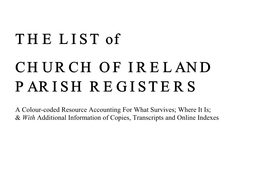 The List of Church of Ireland Parish Registers