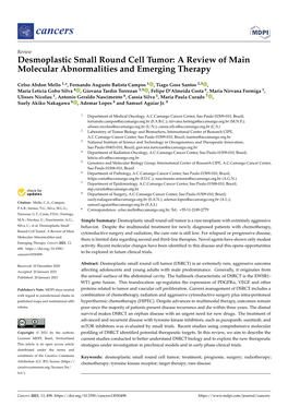 Desmoplastic Small Round Cell Tumor: a Review of Main Molecular Abnormalities and Emerging Therapy