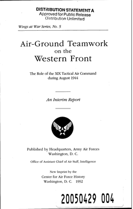 Air-Ground Teamwork Western Front