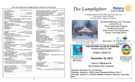 The Lamplighter Area 5 Club Liaison …………………………