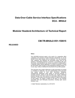 DOCSIS Mhav2 Technical Report