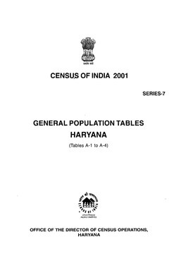 General Population Tables, Series-7, Haryana